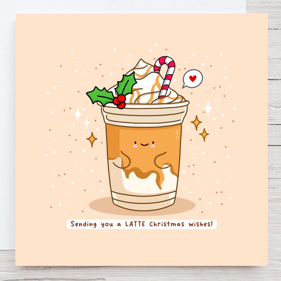 Iced Latte Candy Cane Sending A Latte Christmas Wishes Wall Art