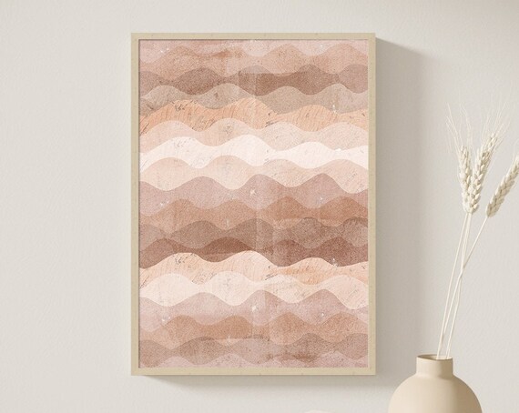 Abstract Wave Print Abstract Minimalist Print Geometric Print Boho Decor Print Modern Mid Century Art Wall Art