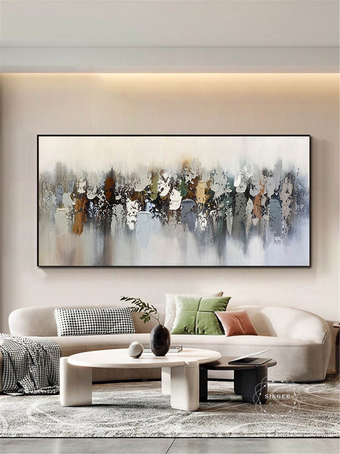 Abstract Acrylic Painting, Modern Living Room Wall Art - Image 3