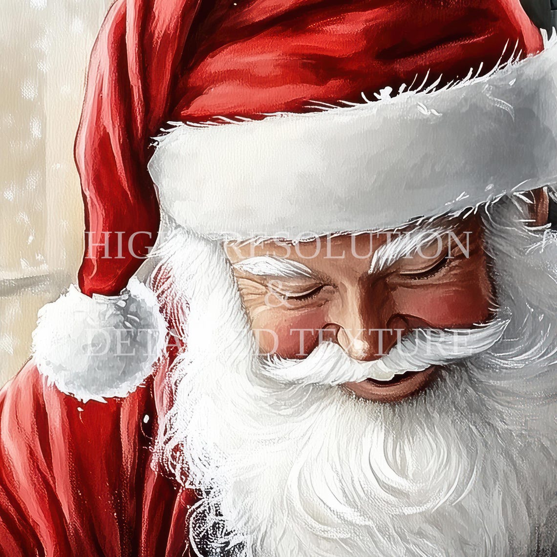 Santa Claus Baking Christmas Cookies in a Cozy Kitchen Poster - Image 2