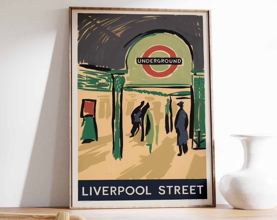 Liverpool Street Poster Poster London Print London Art London Poster London Travel Print William Morris Print Vintage Decor