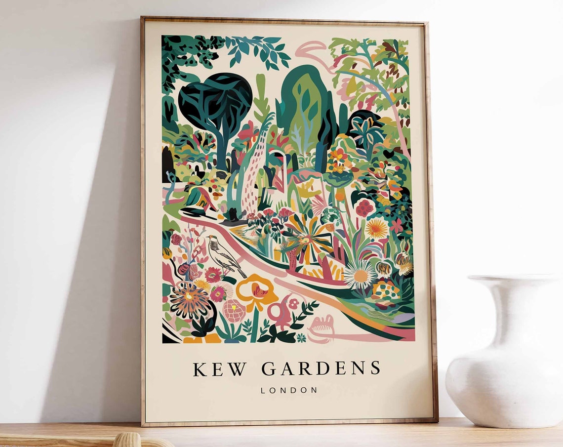 Kew Gardens Poster London Print London Art London Poster London Travel Print William Morris Print Retro London Art
