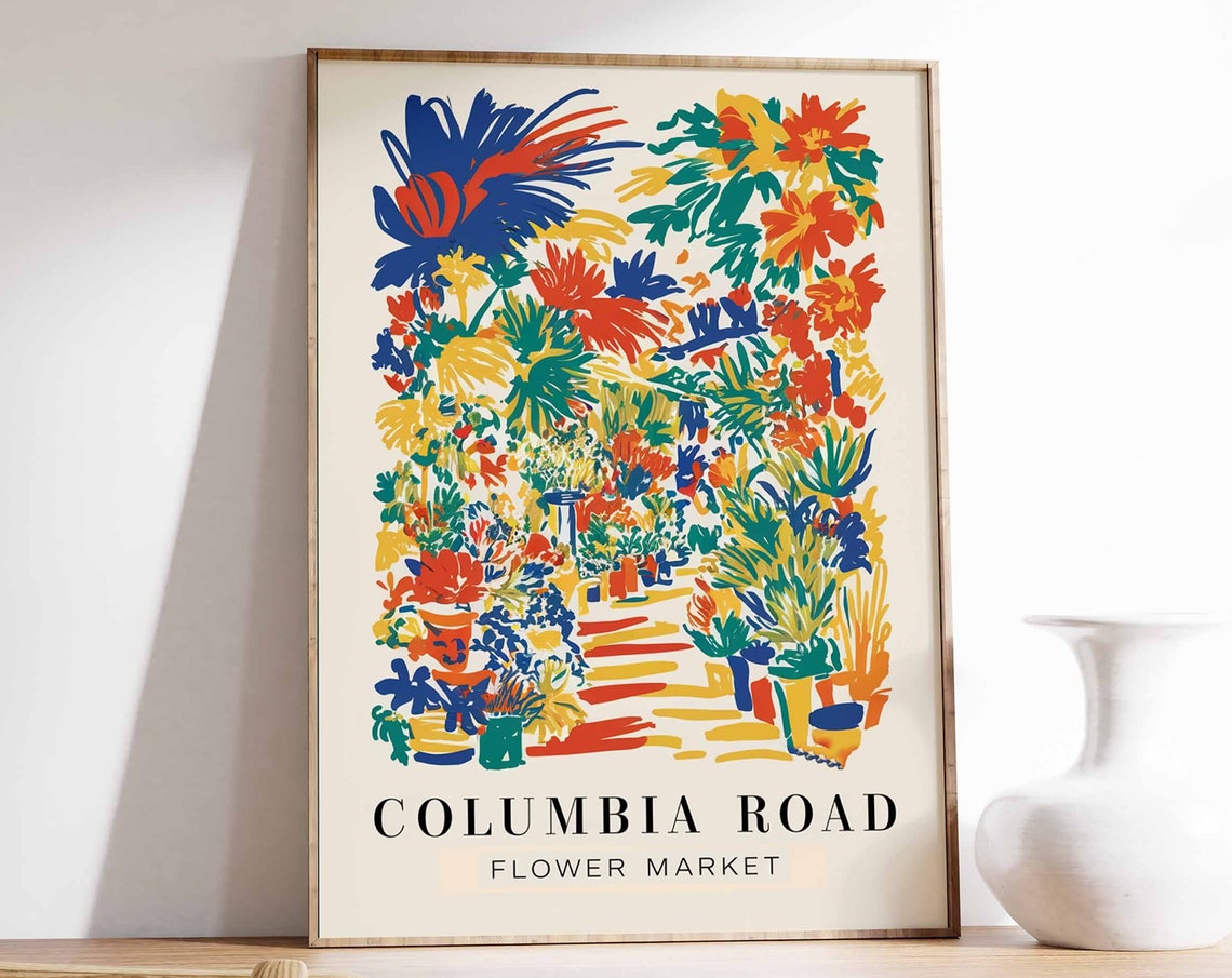 Columbia Road Poster London Print London Art London Poster London Travel Print William Morris Print Vintage Decor