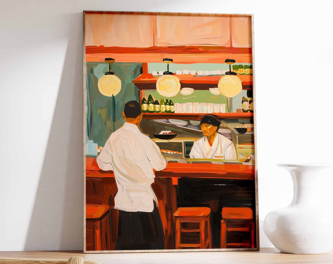 Japanese Sushi Poster Sushi Print Japanese Food Art Japanese Food Print Sushi Poster Japanese Wall Art Kitchen Decor Food Print