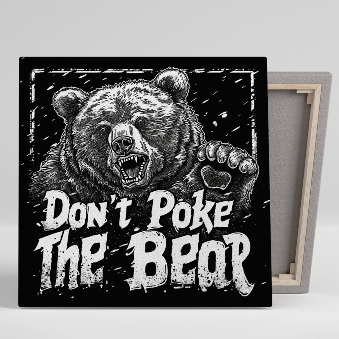 Ferocious Bear Warning, Modern Decor Art Print