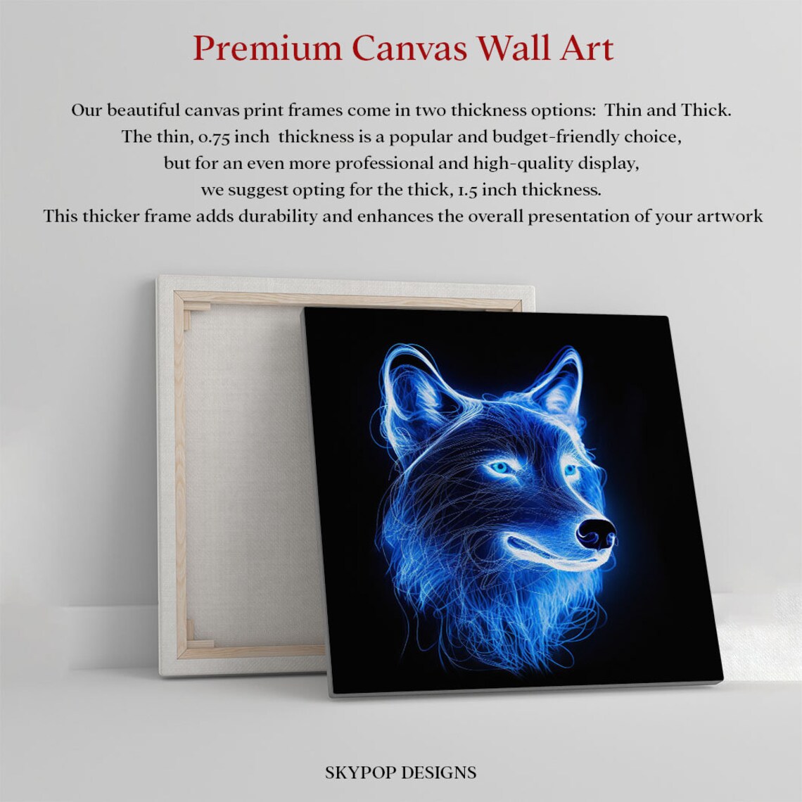 Neon Wolf Wall Art Print, Colorful Wildlife Decor - Image 2