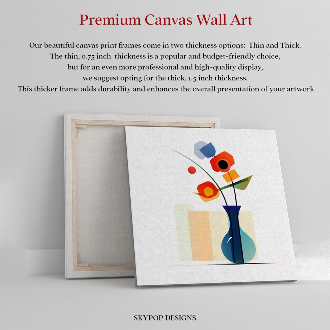 Abstract Flower in Vase, Modern Botanical Art Print - Image 2