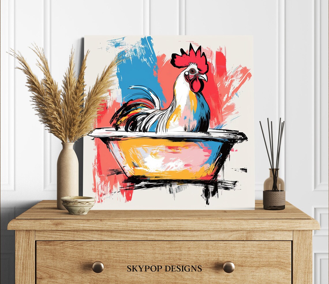 Rooster Contemporary Rustic Kitchen Art Print - Image 2