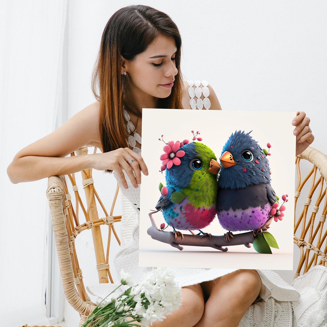 Love Birds Valentines Art Print, Romantic Decor - Image 3