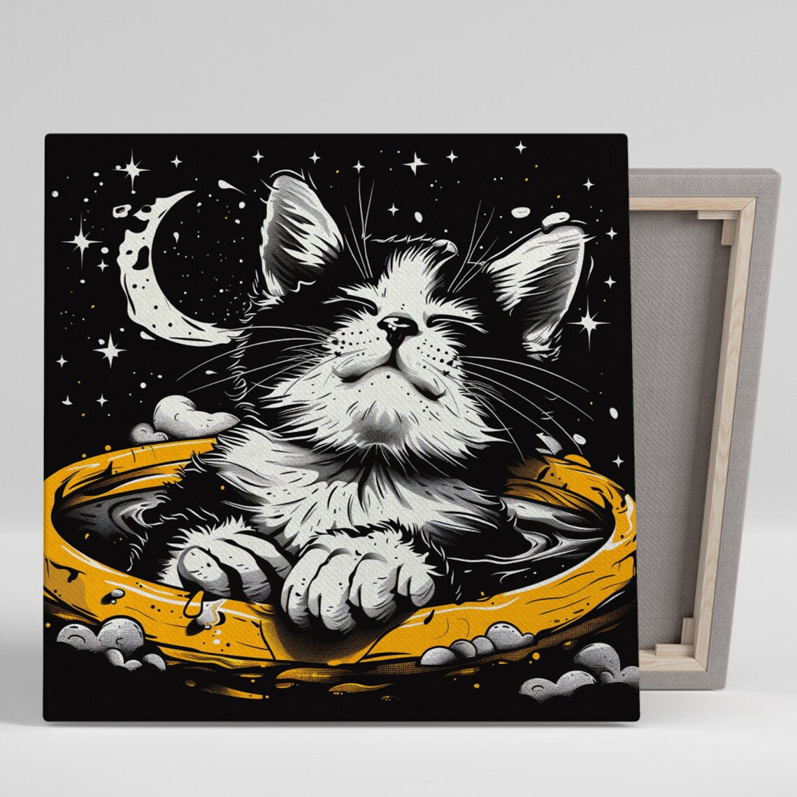 Whimsical Cat Adventure Art Print, Childrens Room