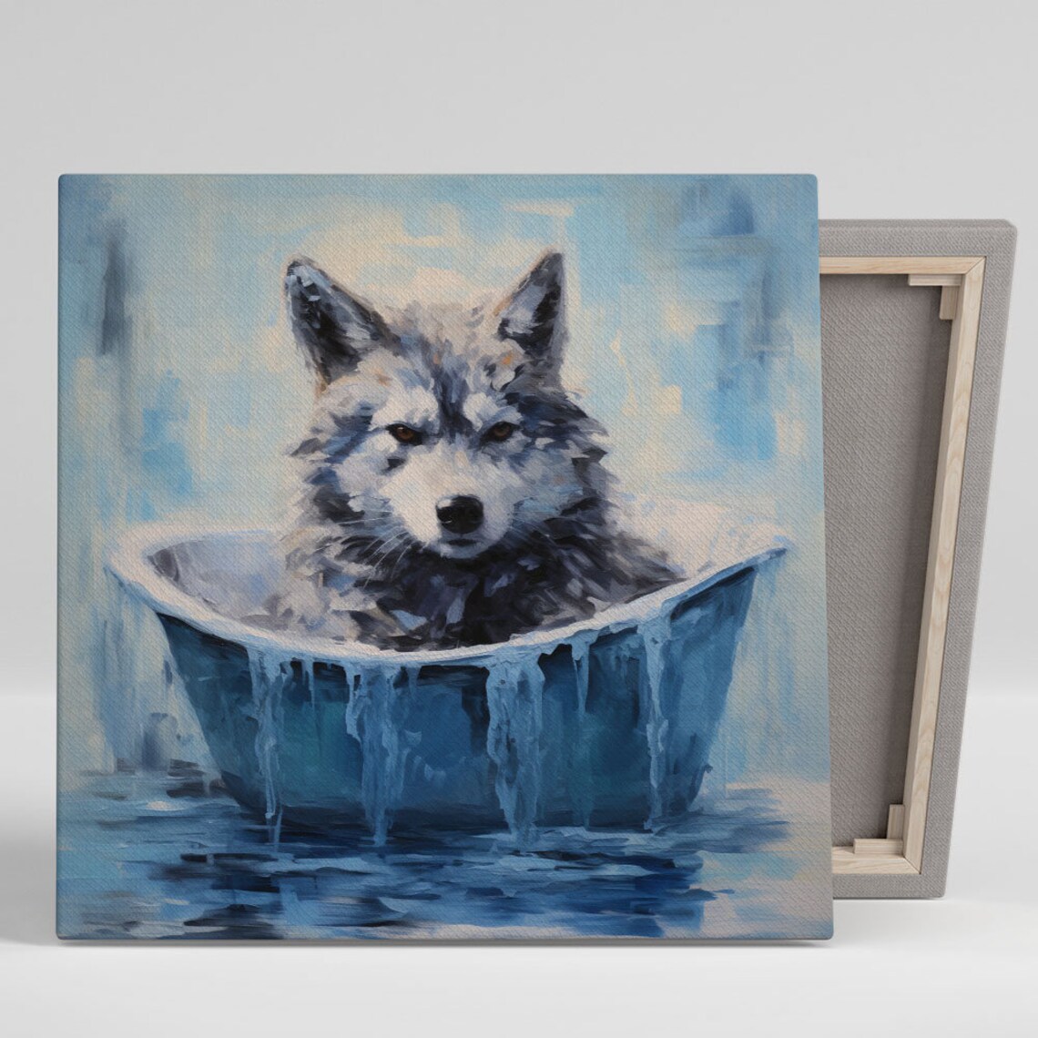 Fox In Bathtub Bathroom Animal Decor Art Print