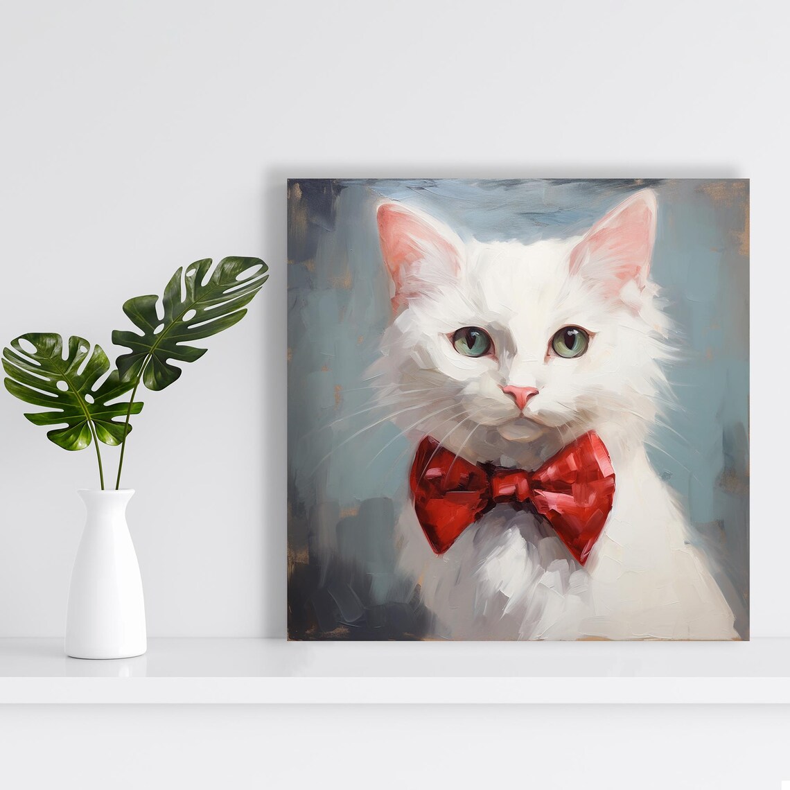 Dapper Cat, Whimsical Minimalist Wall Art Print - Image 2