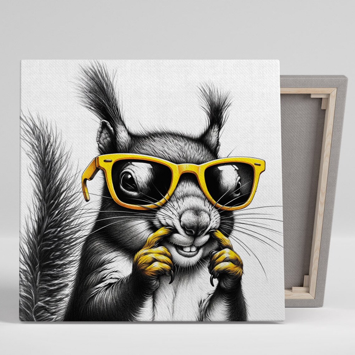 Funny Squirrel Bathroom Animal Wall Art Print