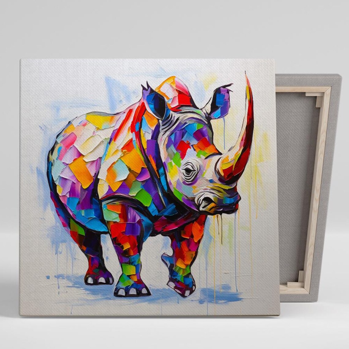 Kaleidoscopic Rhino Abstract Contemporary Art Print