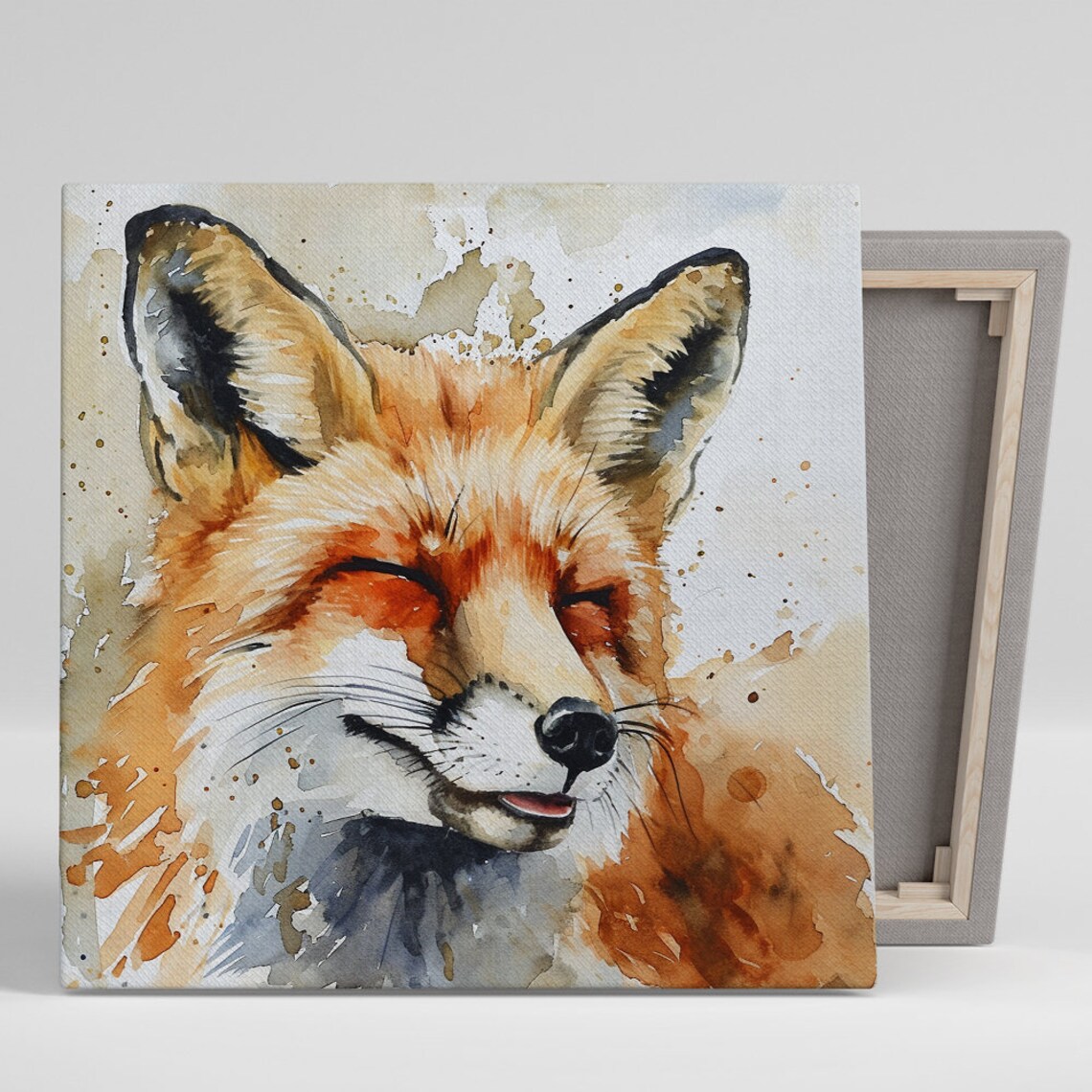 Sleepy Fox Whimsical Rustic Decor Wall Art Print