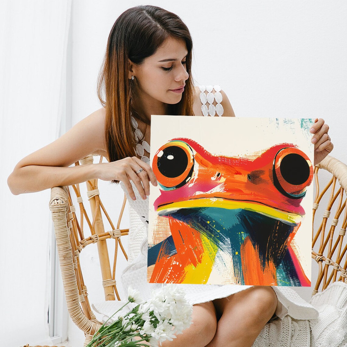 Frog Gaze Abstract Pop Art Print, Modern Decor - Image 3