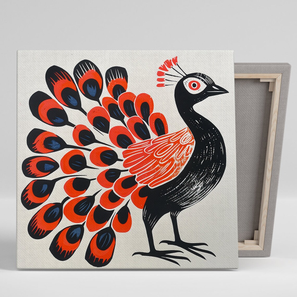 Peacock Pizzazz Bohemian Living Room Art Print