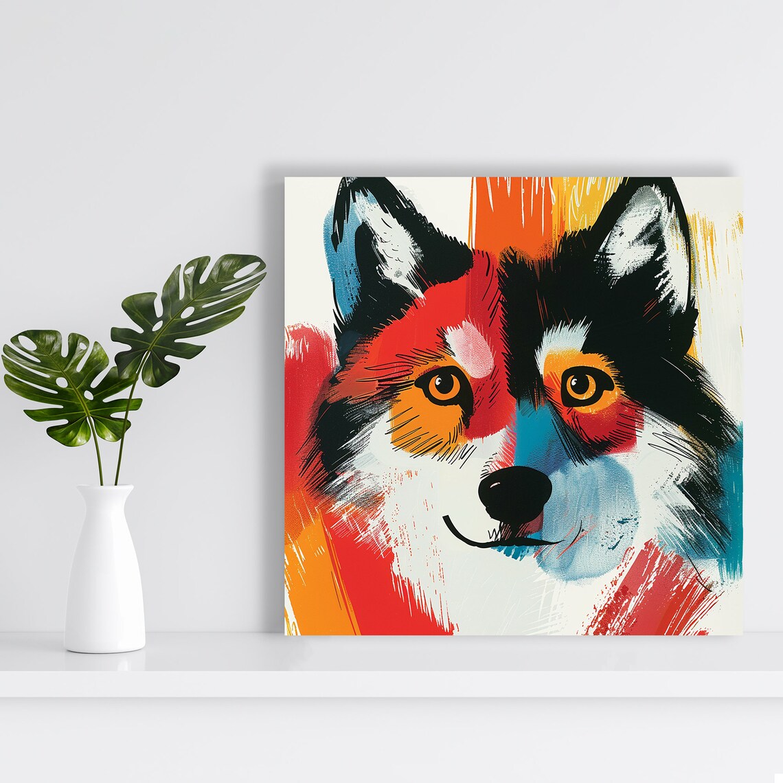Fox Mosaic Art Print, Whimsical Abstract Animal Decor - Image 2