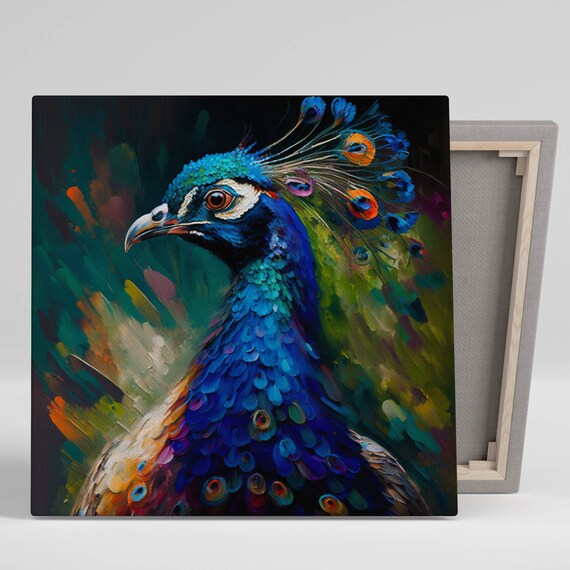 Peacock Wall Art, Elegant Exotic Bird Art Print