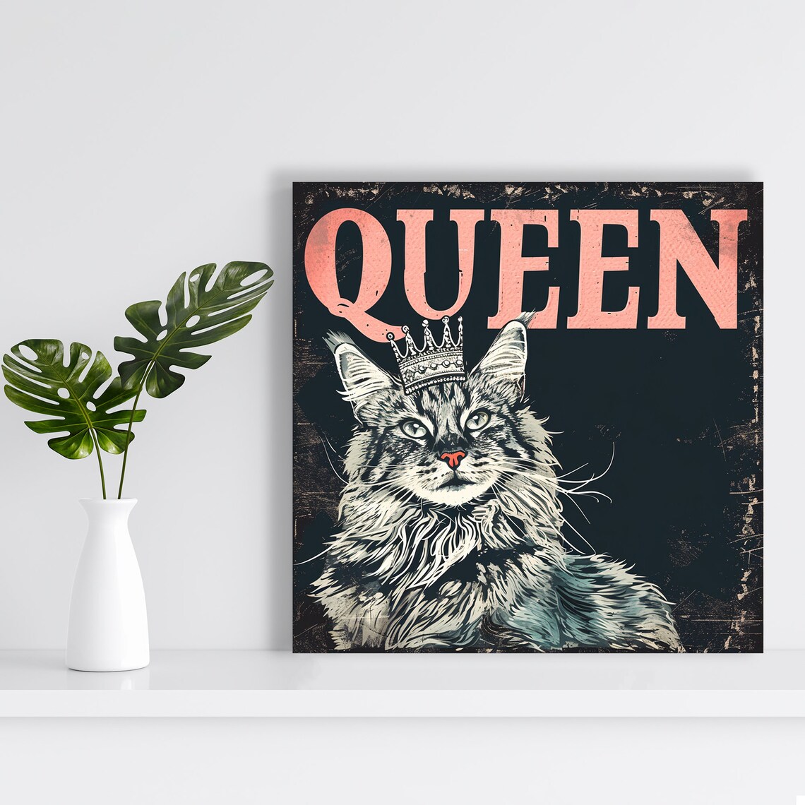 Royal Cat Majesty, Vintage Glam Wall Art Print - Image 2