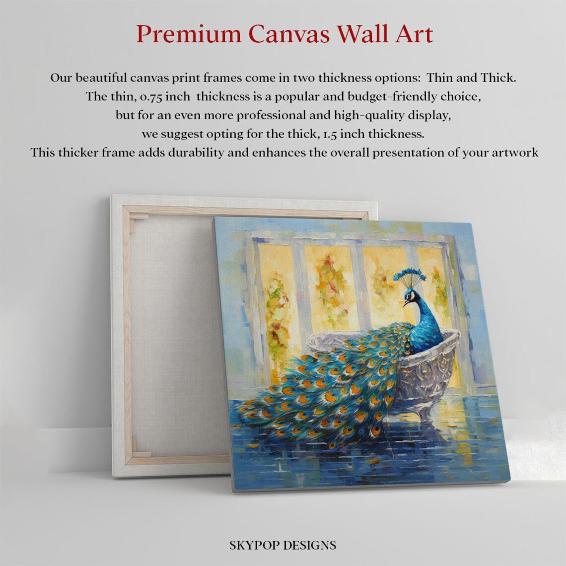 Peacock in Bathtub, Bathroom Animal Art Print - Image 4