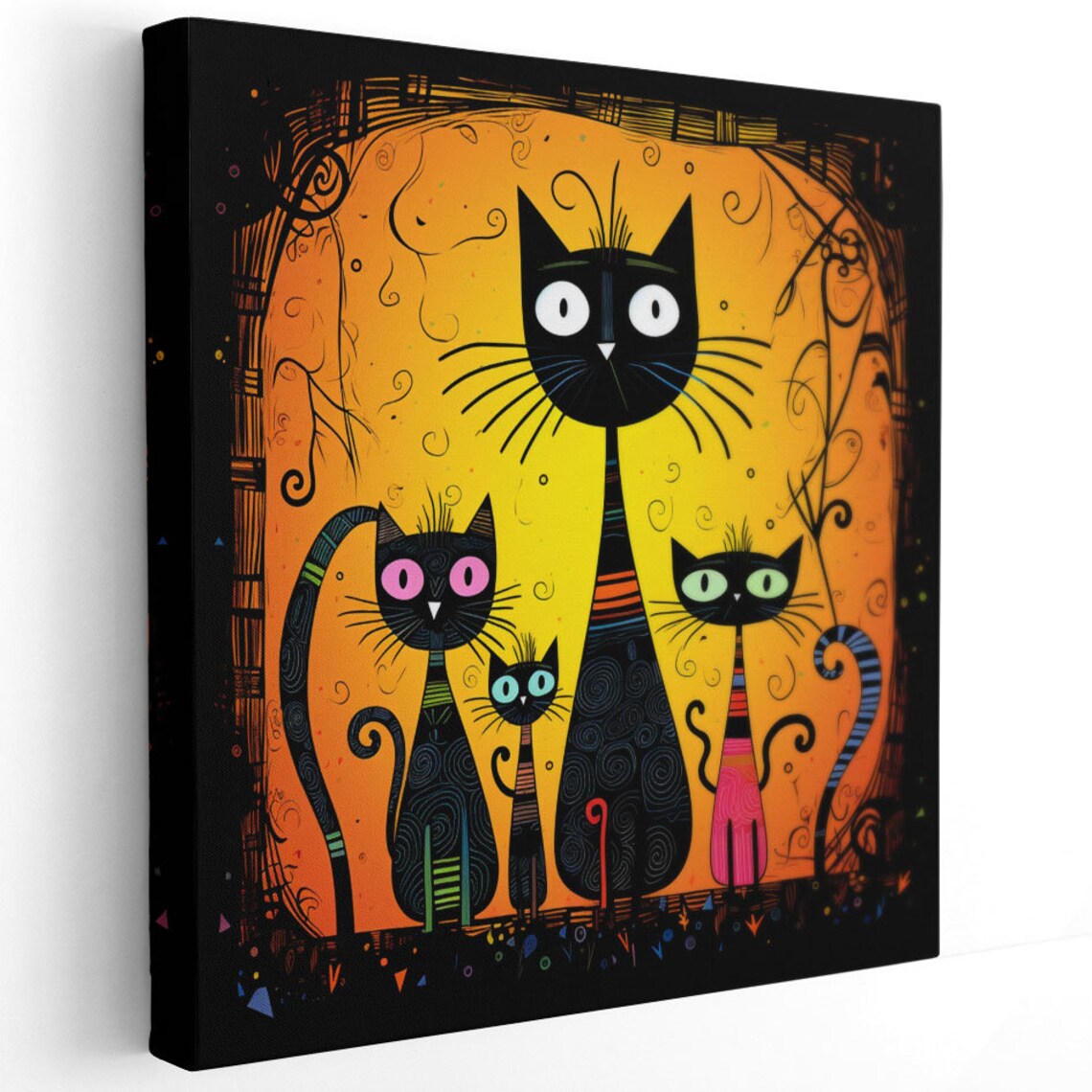 Abstract Cats, Modern Contemporary Animal Art Print - Image 3