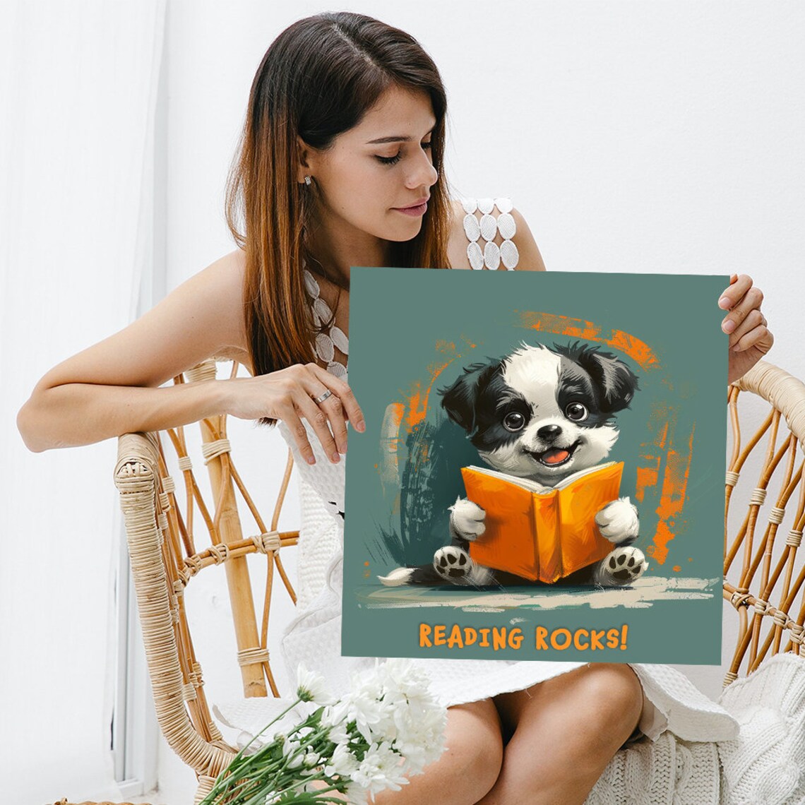 Puppy Art Print, Whimsical Contemporary Decor - Image 3