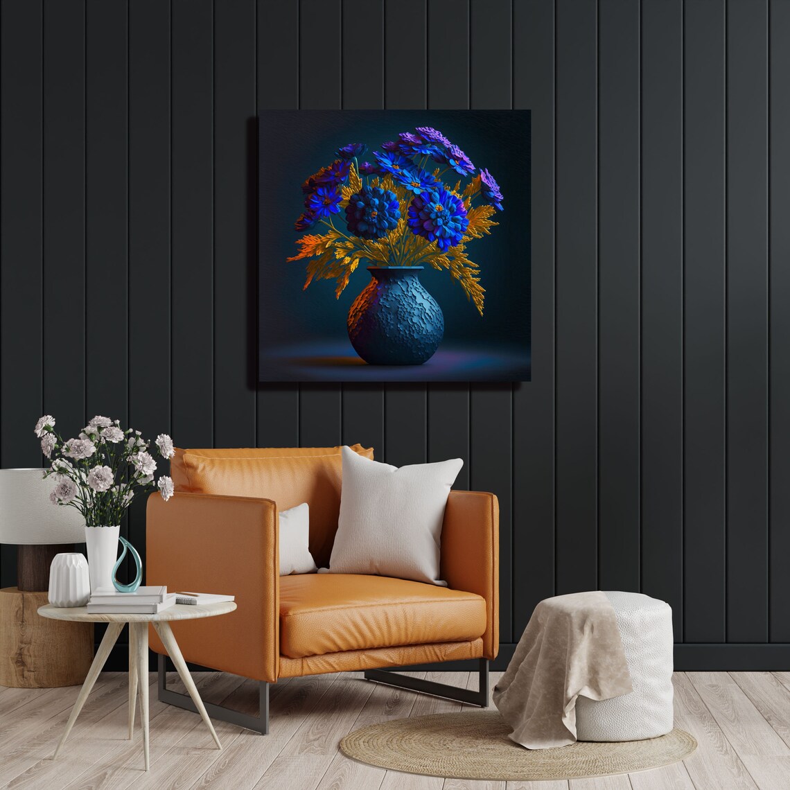 Vibrant Flower Vase Floral Arrangement Art Print - Image 3