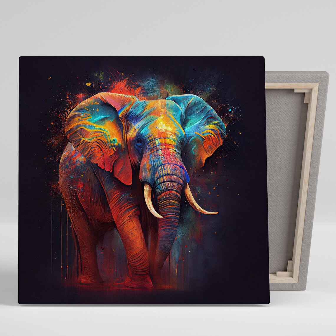 Abstract Colorful Elephant Wall Art Poster Print