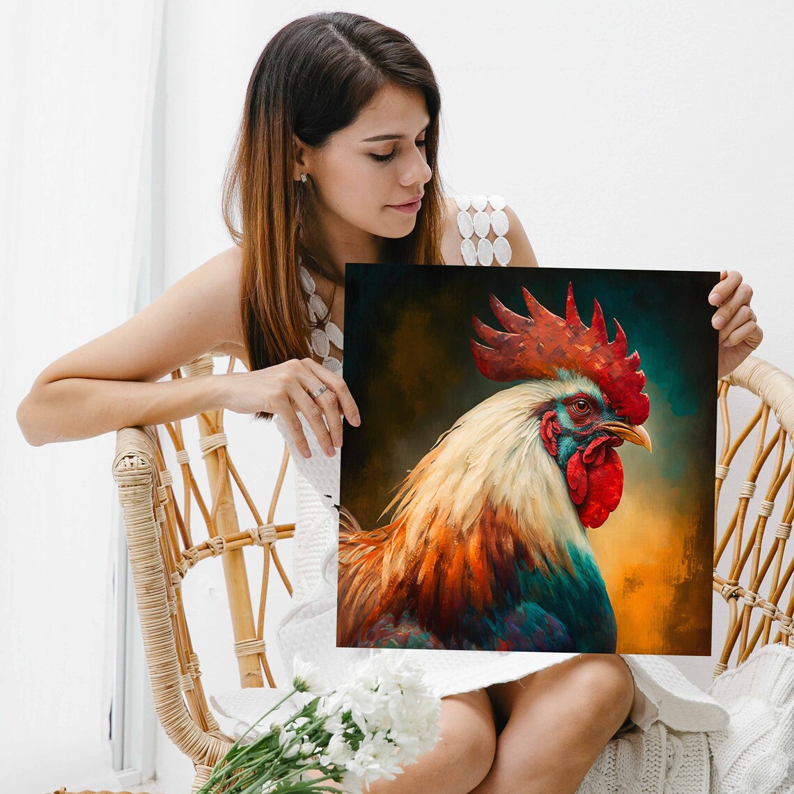 Rooster Rustic Wall Art Print, Farmhouse Decor - Image 5