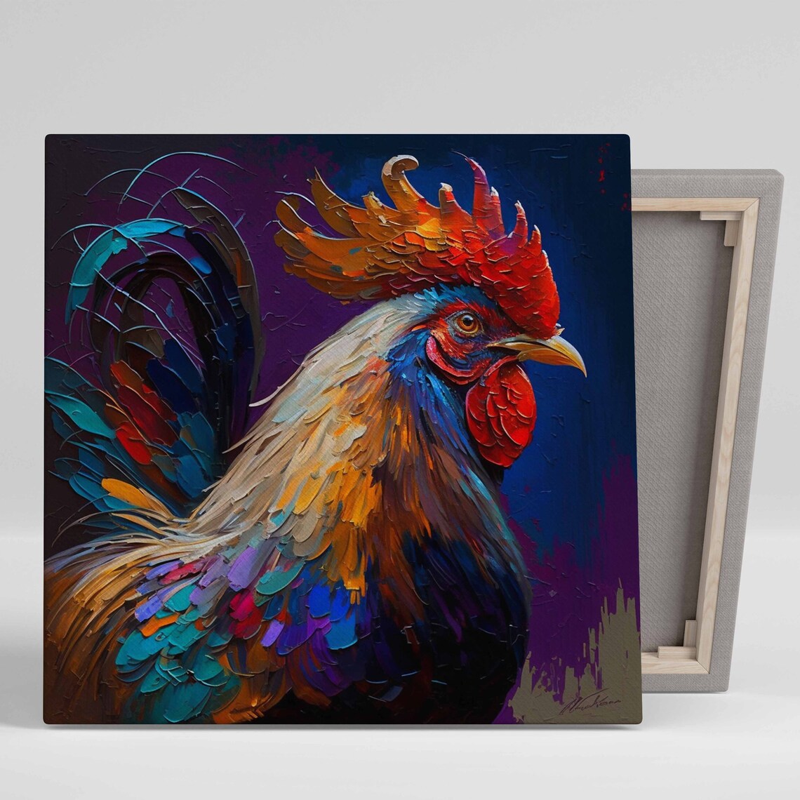 Rooster Farmhouse Art Print, Rustic Home Decor