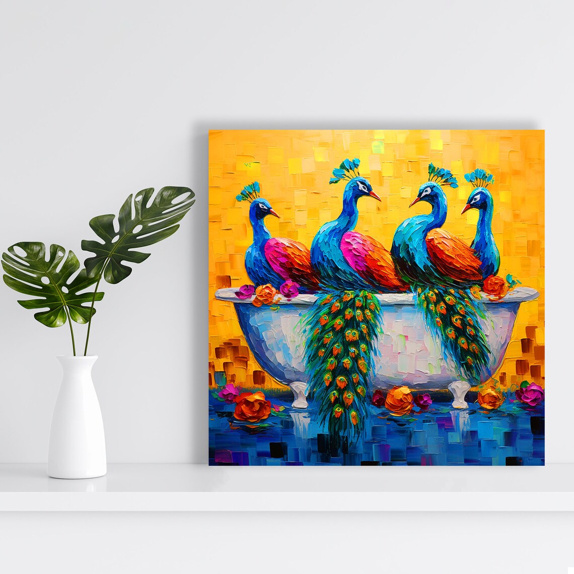 Peacock Art Print, Contemporary Bohemian Glam - Image 2