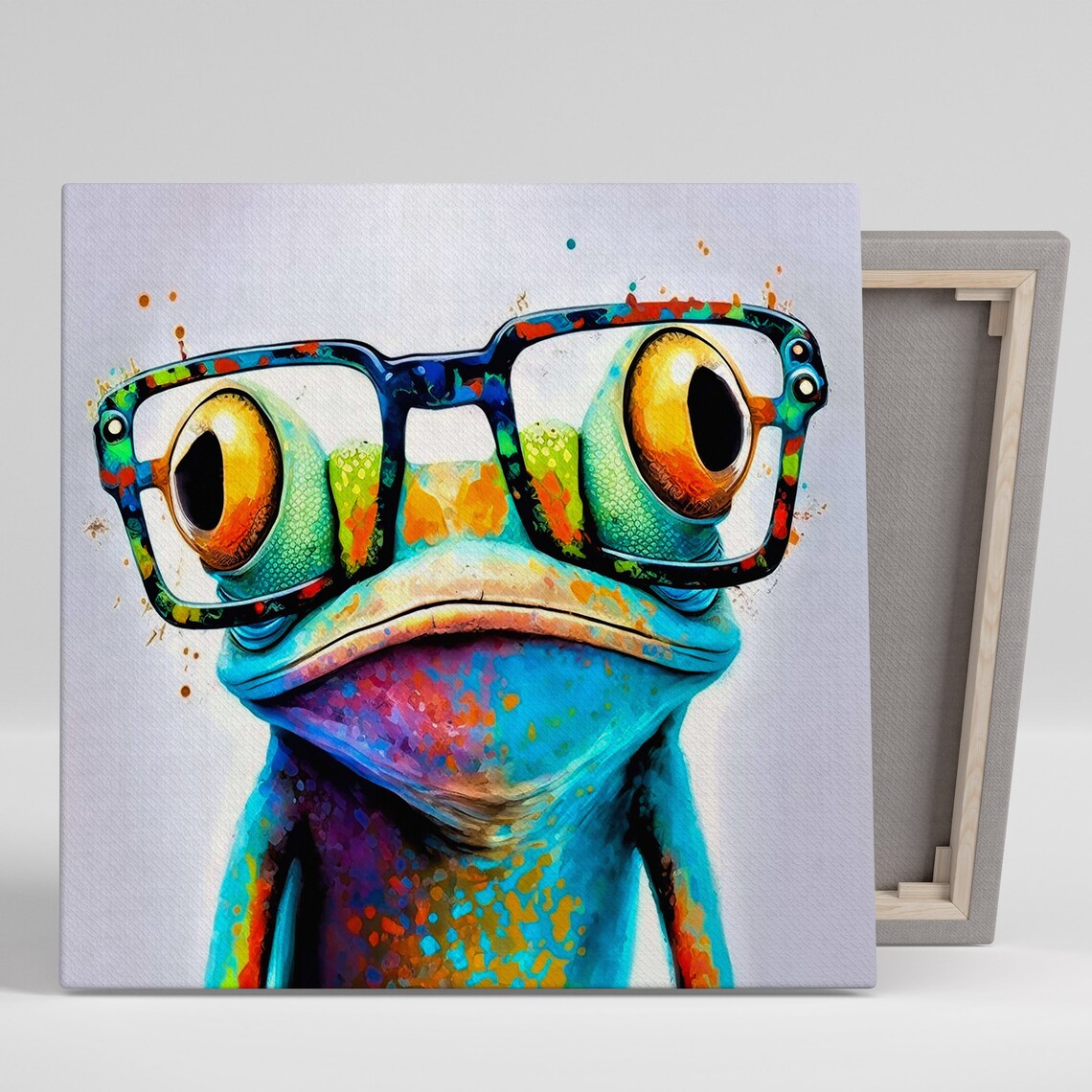 Frog With Glasses, Modern Kids Room Poster Print