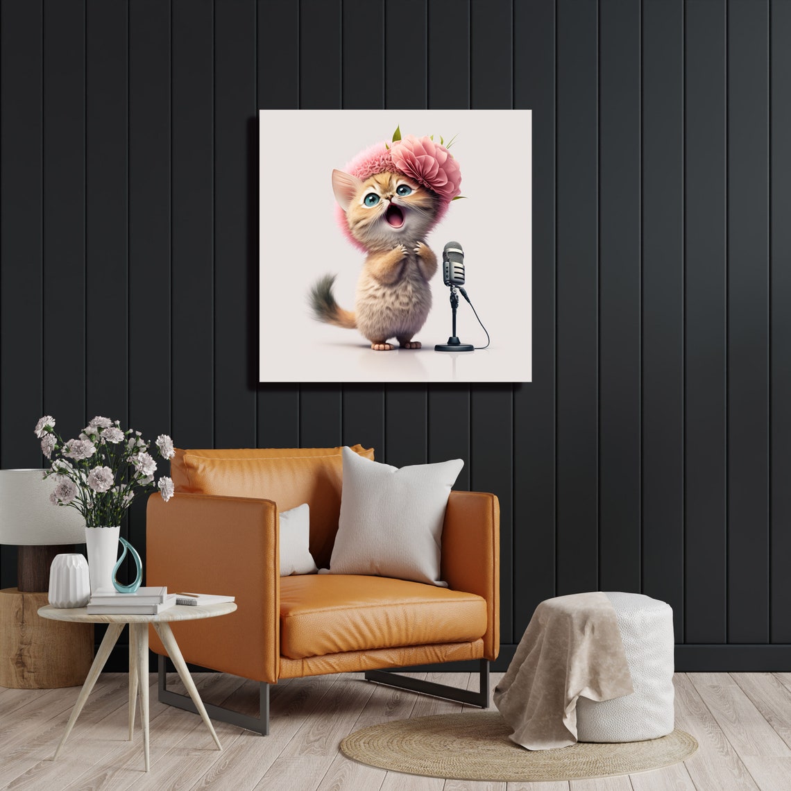 Cute Cat Wall Art Or Poster Home Decor Cat Wall Art Animal Wall Decor Cute Wall Art Feline Wall Decor - Image 2