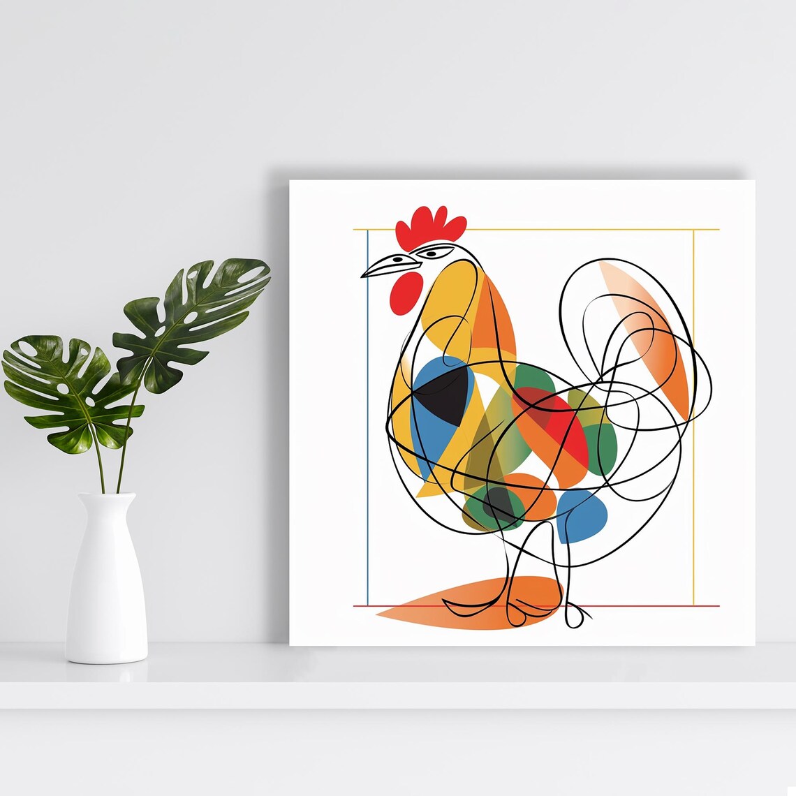 Rooster Abstraction, Modern Bohemian Art Print - Image 2