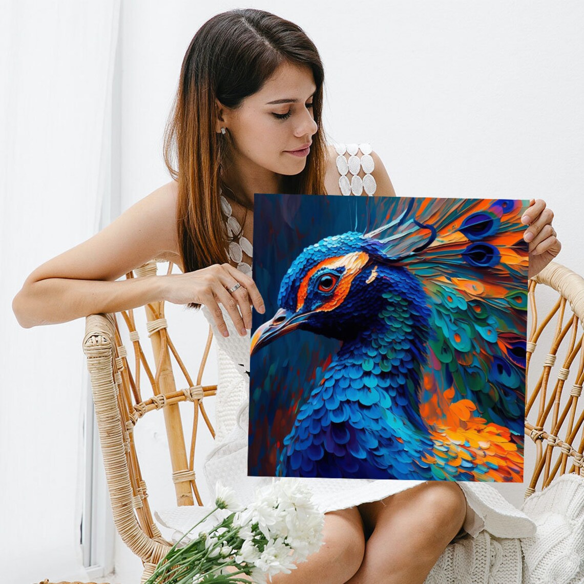 Peacock Art Print, Vibrant Bird Decor Poster - Image 5