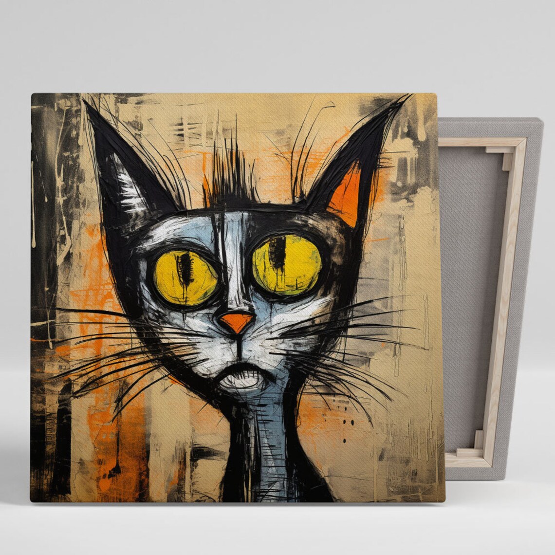 Cat Wall Art, Minimalist Animal Decor Poster Print