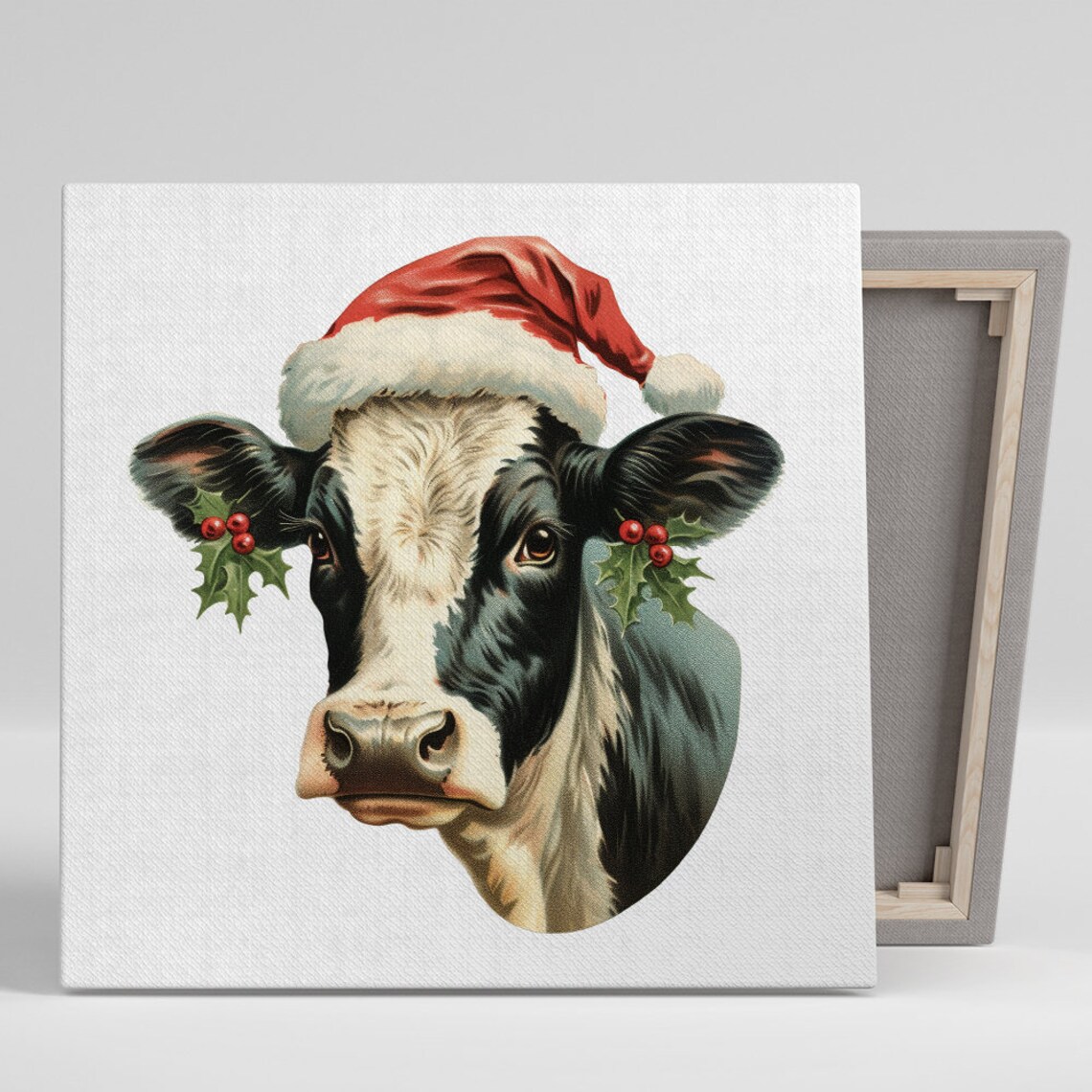 Cow Holiday Moo D, Whimsical Farmhouse Art Print