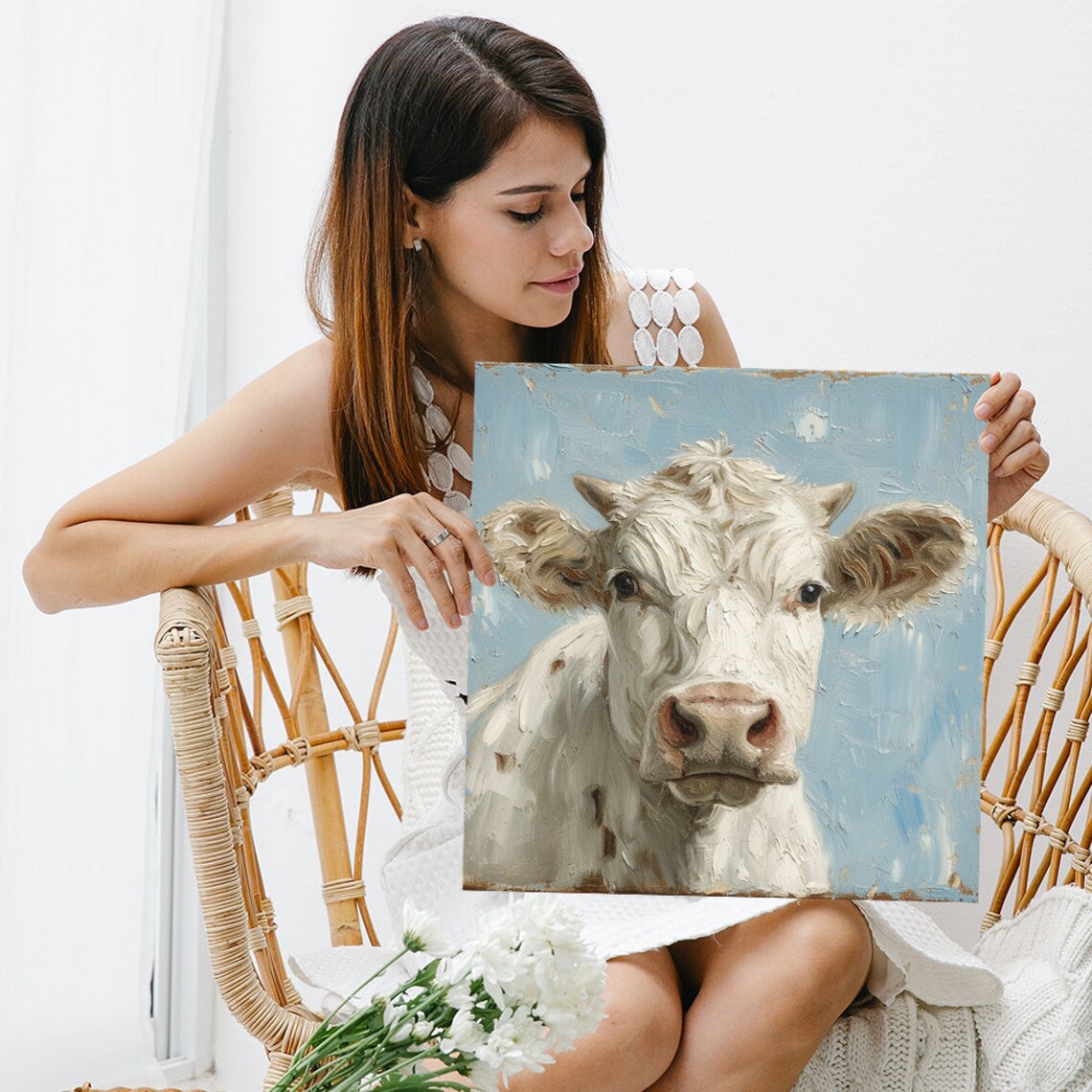 Cow Art Poster, Whimsical Farmhouse Kitchen Decor - Image 3