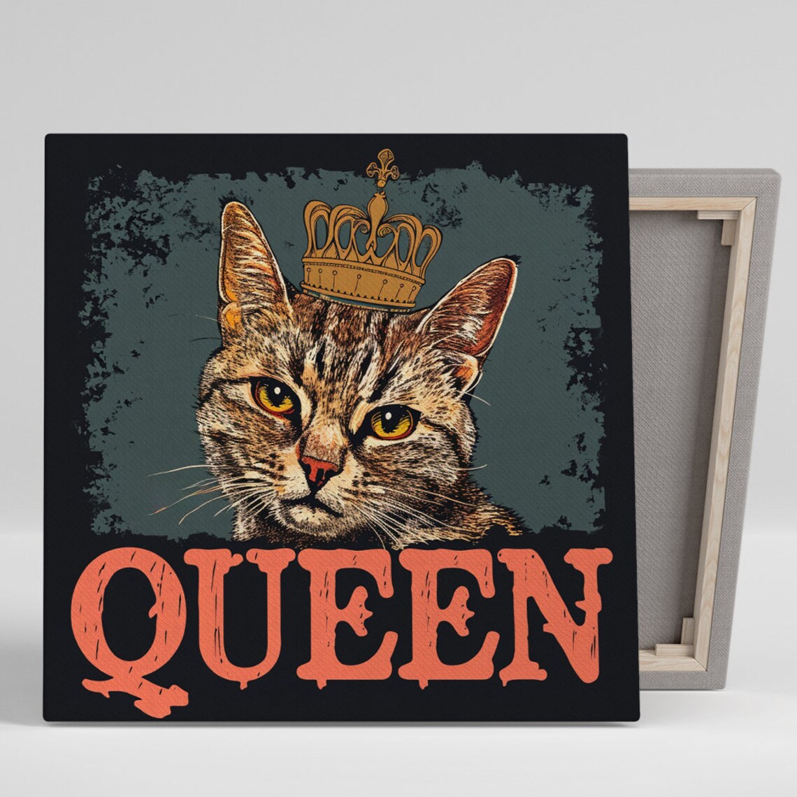 Regal Cat Majesty Pop Art, Whimsical Wall Art Print