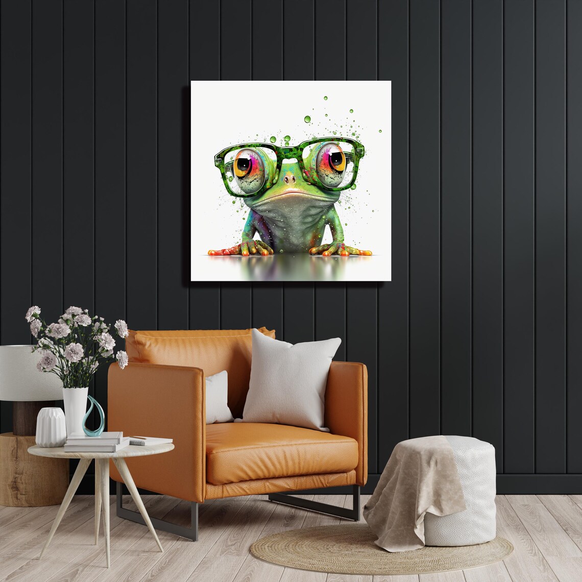 Spectacled Frog Poster, Animal Living Room Decor - Image 3