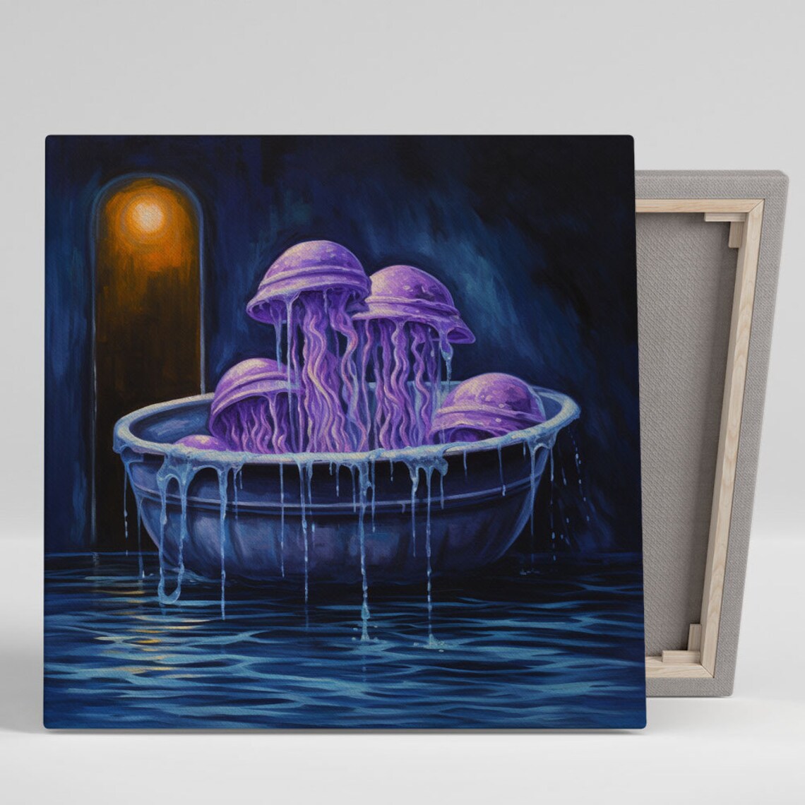 Jelly Fish In Bathtub, Bathroom Wall Art Print