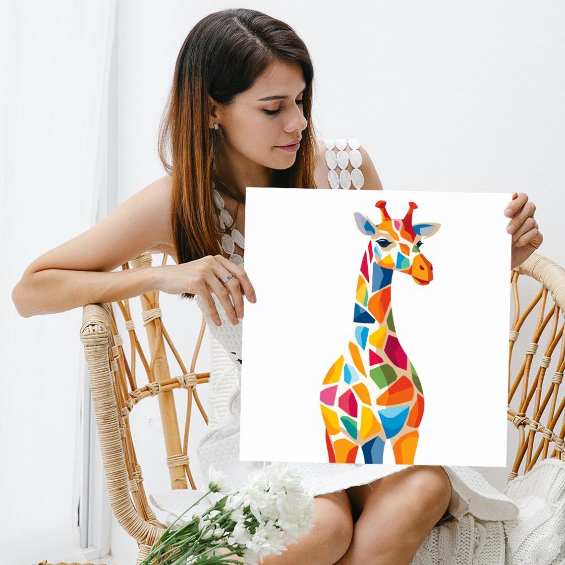 Giraffe Abstract Animal Wall Art Print, Minimalist Boho - Image 3