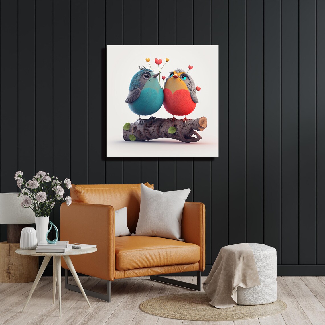 Love Birds Valentine Poster, Romantic Wall Decor - Image 2