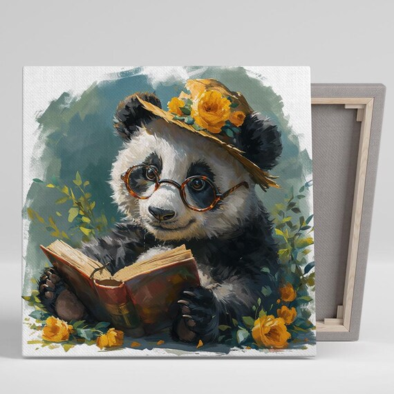 Scholarly Panda Whimsical Animal Poster Print