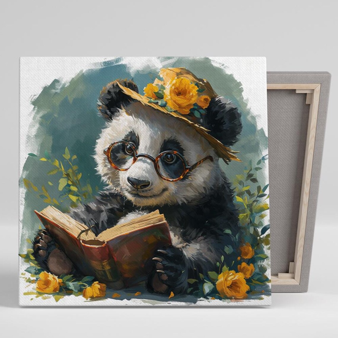 Scholarly Panda Whimsical Animal Poster Print