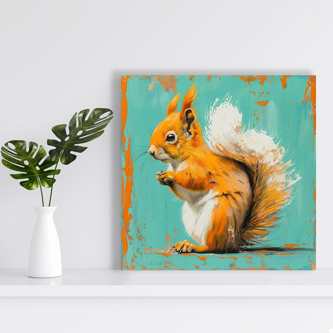 Whimsical Squirrel Art Print, Nursery Office Decor - Image 2