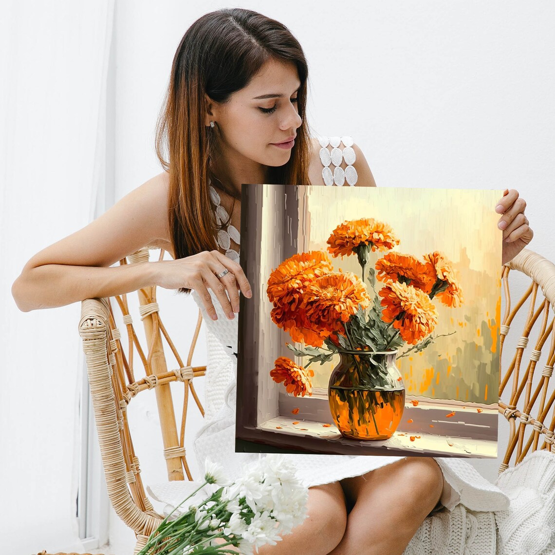 Marigold Botanical Art Print, Flower Wall Decor - Image 5