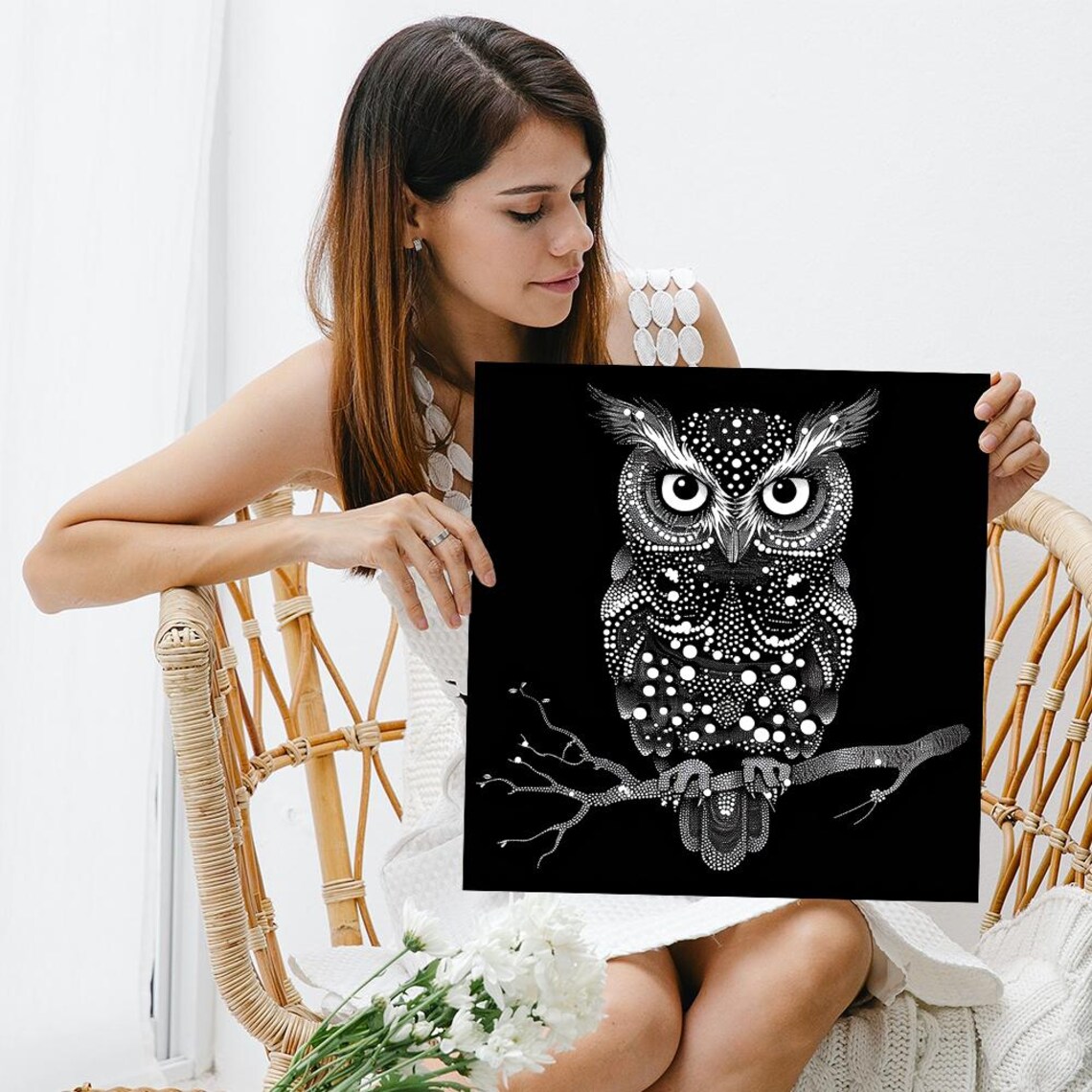 Owl Wisdom Art Print, Contemporary Whimsical Decor - Image 3