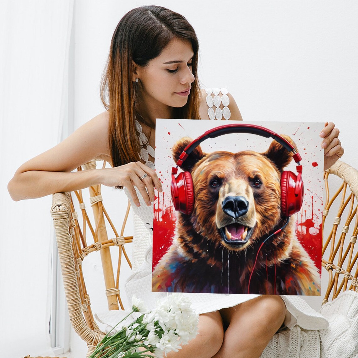 Beats And Bear Pop Art Poster, Modern Room Decor - Image 3